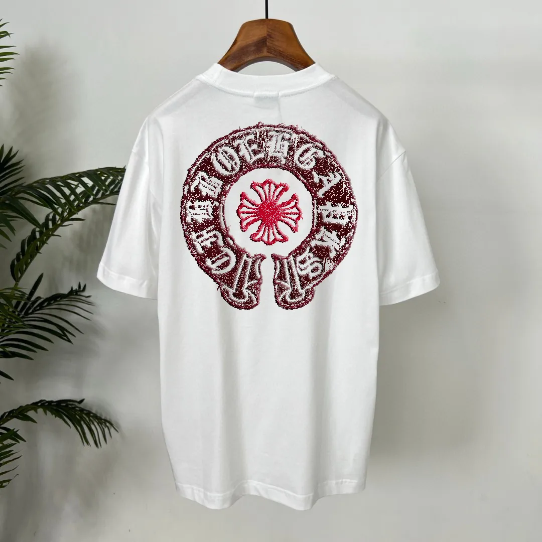 🅿️190 Croxin 2025 autumn and winter new style 250g round neck short-sleeved tee. Really great. Unisex loose version. Size S M L XL XXL five sizes black white red